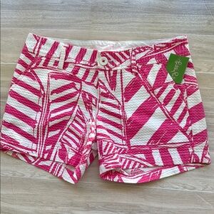 Lilly Pulitzer NWT Capri Pink and White Yacht Sea Callahan Shorts size 0
